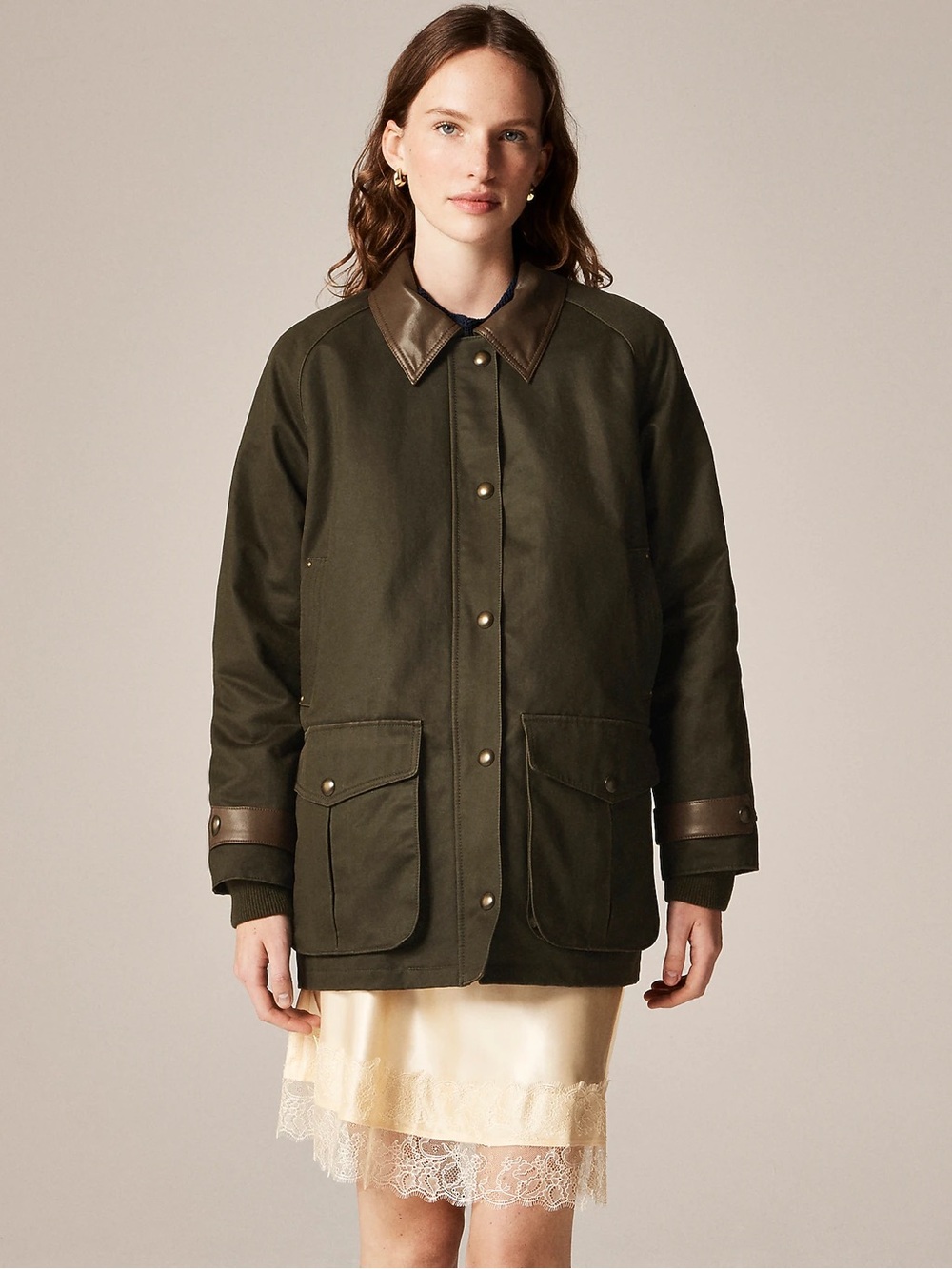 J.CREW Broken In Barn Jacket with Faux Leather Collar, Size S - Picture 1 of 8